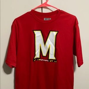University of Maryland dri fit shirt red adult m